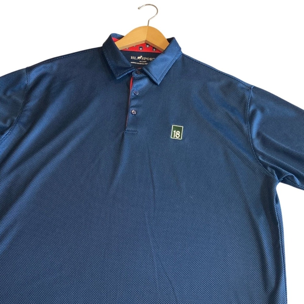 Horn Legend HL Sport Mens 3XL Navy Blue Ole Miss 18 Bamboo Charcoal Golf Polo